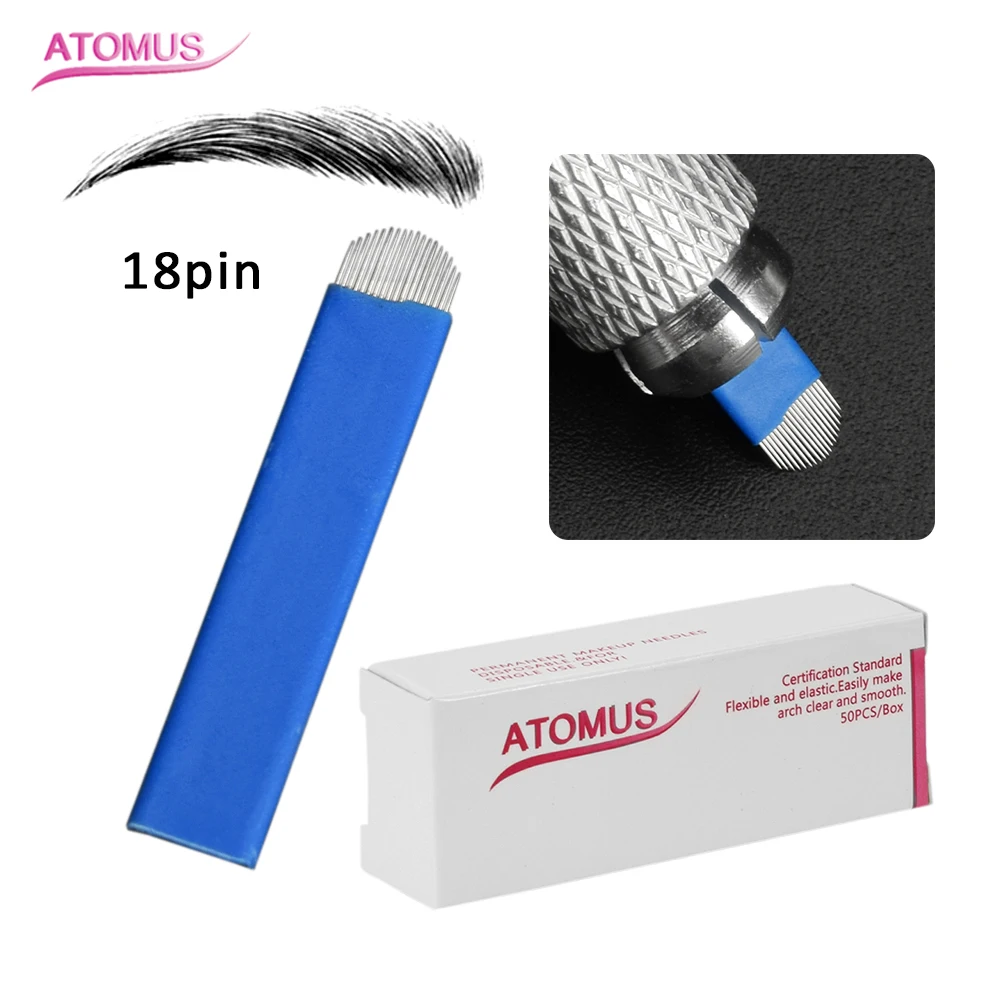 Иглы для микроблейдинга 18 штифтов Agujas Tatuaje Laminas Tebori Semi Permanent Micro Blading Agulhas Para Frivolite