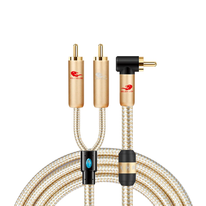 Hifi RCA to 2 x RCA Male Audio Cable for Amplifier Subwoofer Speaker Soundbar Home Stereo System Splitter Y Cords 1m 2m 3m 5m 8m