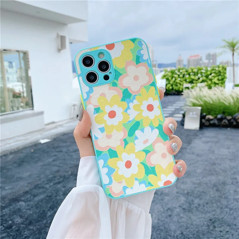 

Case For iPhone 12 Mini Female Flower Silicone Soft Back Case For Apple iPhone 11 Pro Max 7 8 Plus X XR Xs SE Max Phone Cover