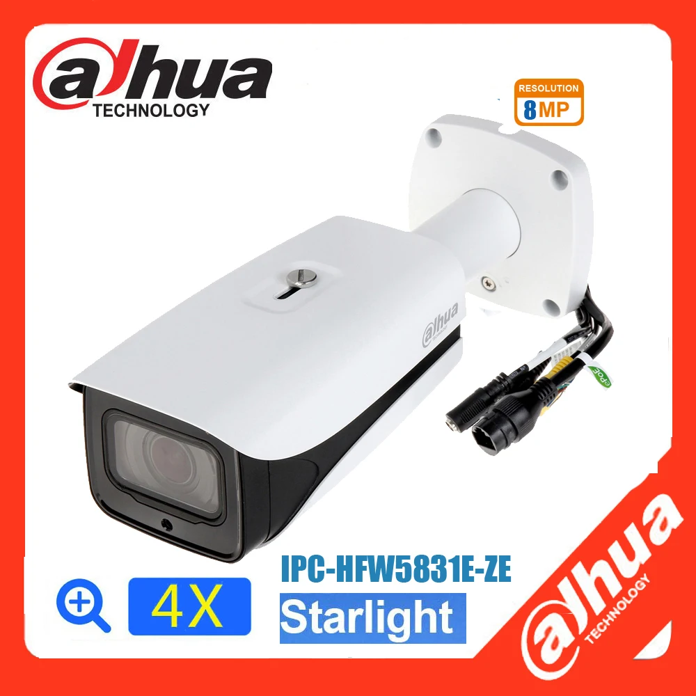 

mutil language Dahua IPC-HFW5831E-ZE 8MP 4X ZOOM POE H.265 IP67 IR 50M IVS Starlight Camera support upgrade firmware