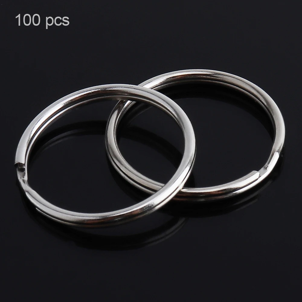 

100pcs 25mm Multifunctional Iron Key Ring with Nickle Metal Key Holder Split Ring