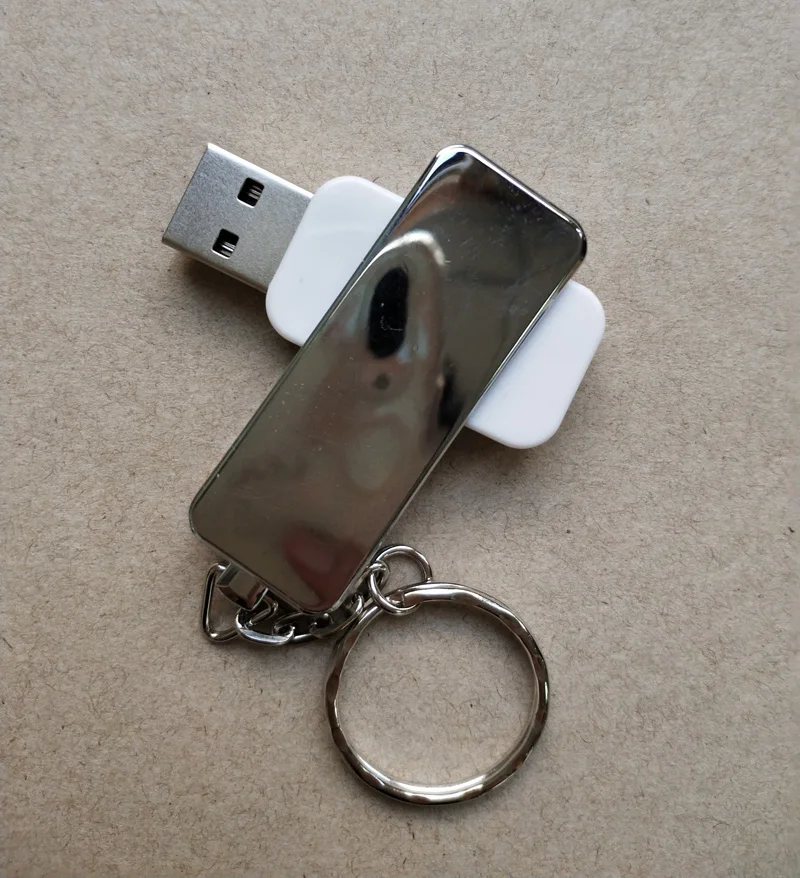 Пустые 8 Гб сублимационные USB флэш памяти 360 Вращающийся брелок + алюминиевая