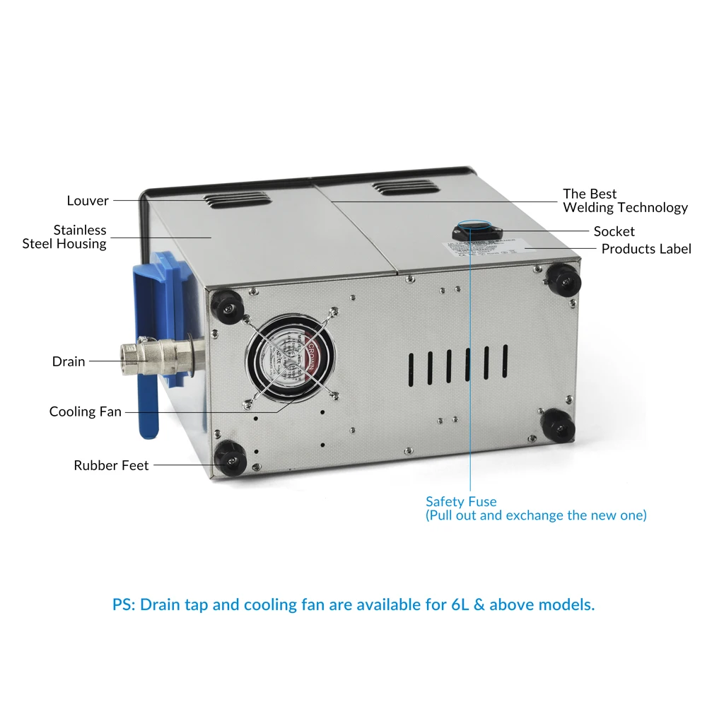 Ультразвуковой очиститель 6 л преобразователь для стиральной машины 304 ванночка