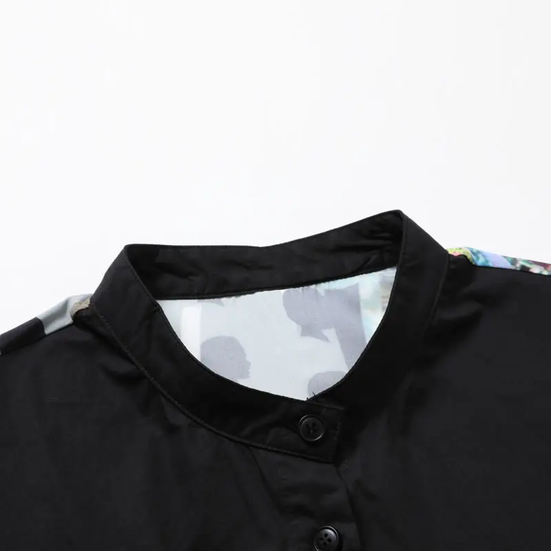 

XITAO Lattice Patchwork Print Pattern Shirt Street Personality 2021 Summer New Loose Casual Fashion Short Sleeves Top WMD1230