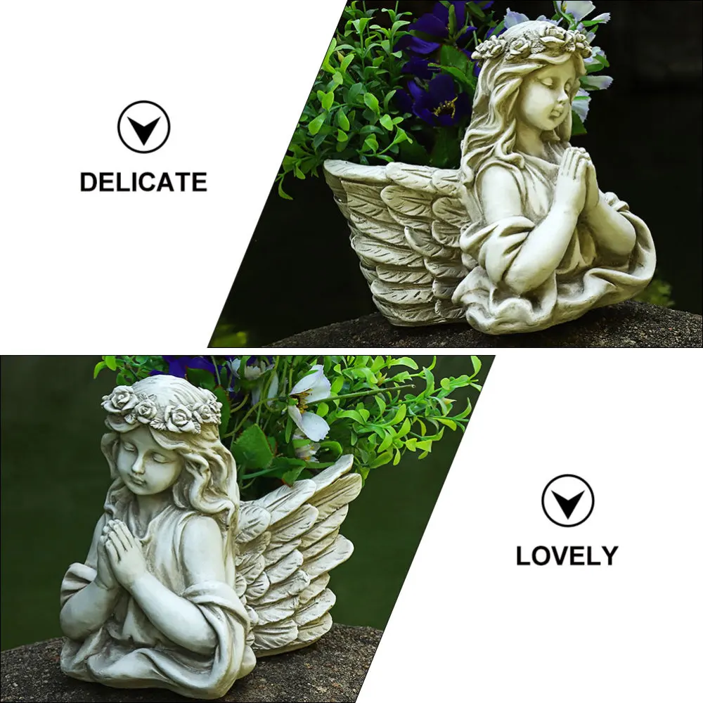 

1pc Fairy Shaped Succulent Flower Pot Succulent Plant Pot for Home (Beige)