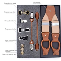 new fashion classic multifunction men genuine leather suspenders suspensorio fatherhusbands gift for garments accessories