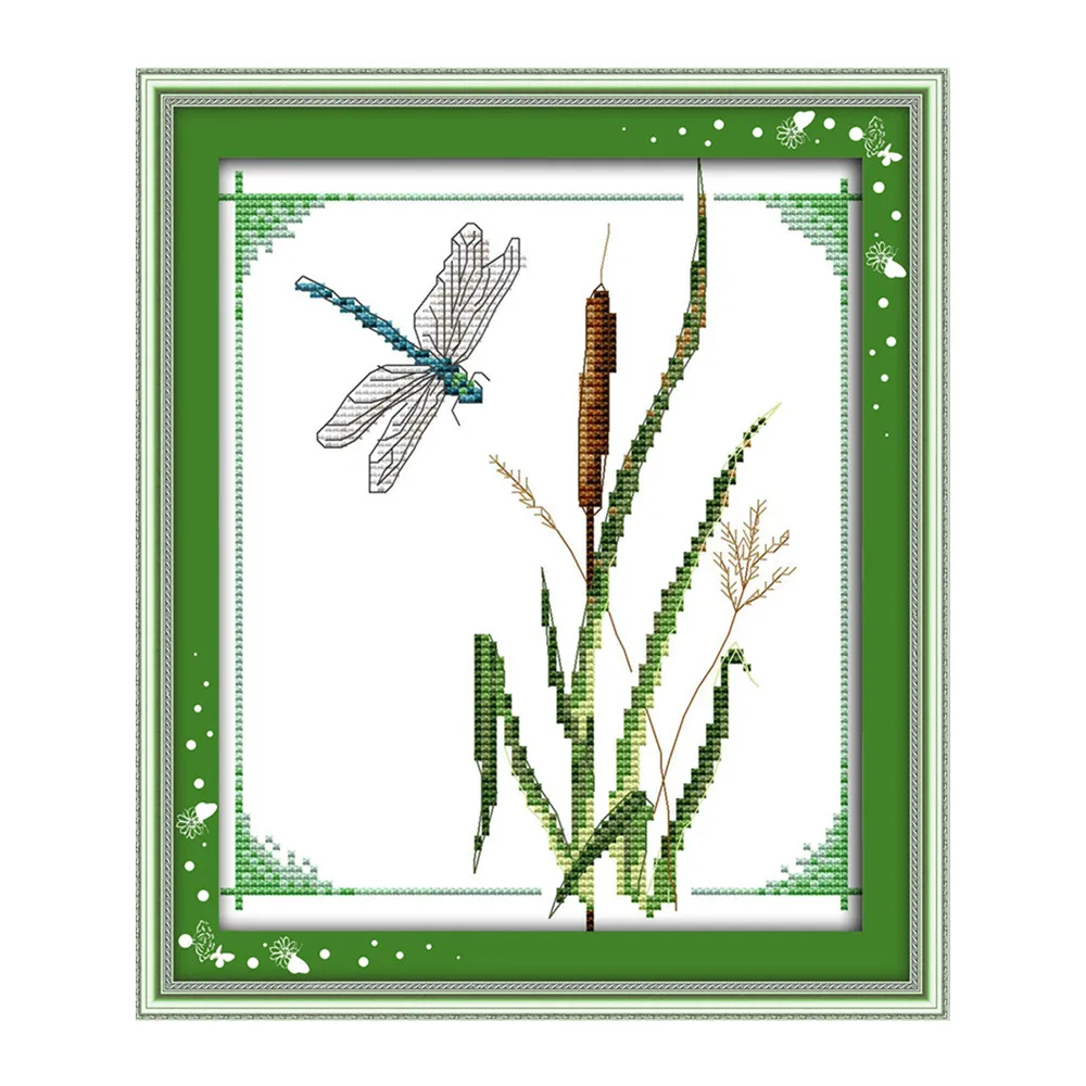 

Dragonfly cross stitch kit animal small picture 18ct 14ct 11ct printed canvas DMC color cotton thread embroidery DIY handmade