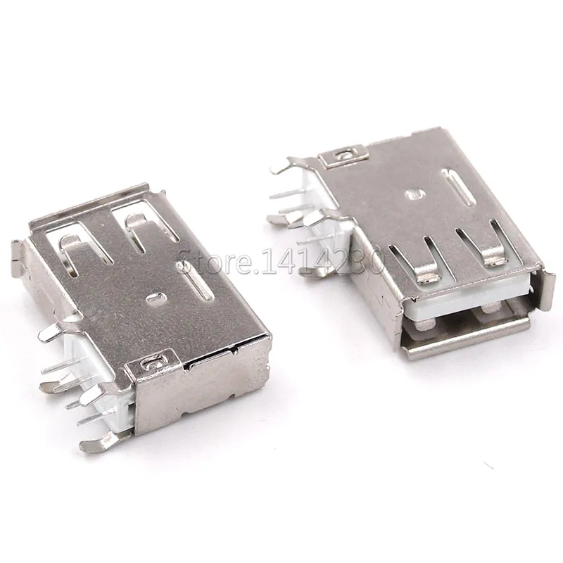Паяльные разъемы 10 шт. разъем USB Type-A боковая игла 4-контактный 90 градусов длина