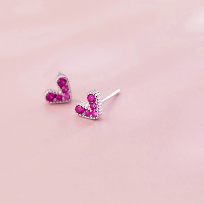 Ожерелье с подвеской в виде сердца из розового циркония серебристого цвета |