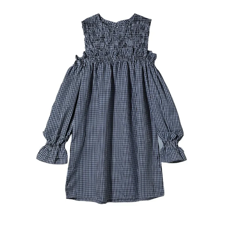 

White Blue 2020 Spring Autumn Pregnant Women's Fashion Mother Loose Long Sleeve Plaid Chiffon Dress