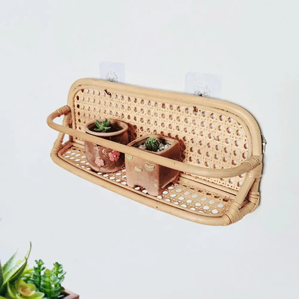 

Hand Woven Rattan Rack Wall Hanging Storage Basket Storage Case Kitchen Accessories Organizing Container Storage Box