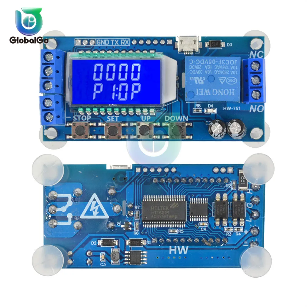 Автомобильное реле времени с ЖК дисплеем задержкой запуска оптроном 1 канальный