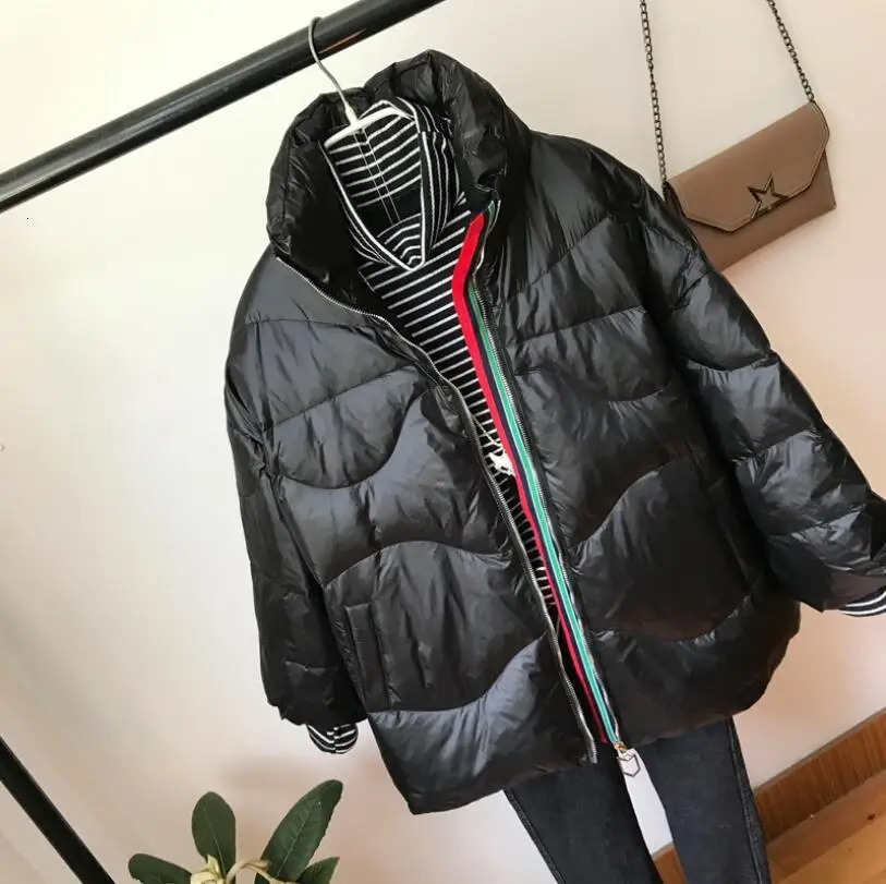 2019 светильник белый утиный пух женский короткий пуховик свободный тонкий