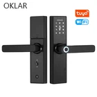 Электронный дверной замок OKLAR, умный биометрический замок с дистанционным управлением, Wi-Fi, разблокировкой паролем, ключом и картой