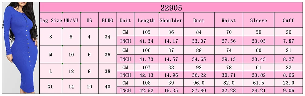 

Women Long Sleeve Solid Color Dress Sexy Dress Long Button Sweater Dress