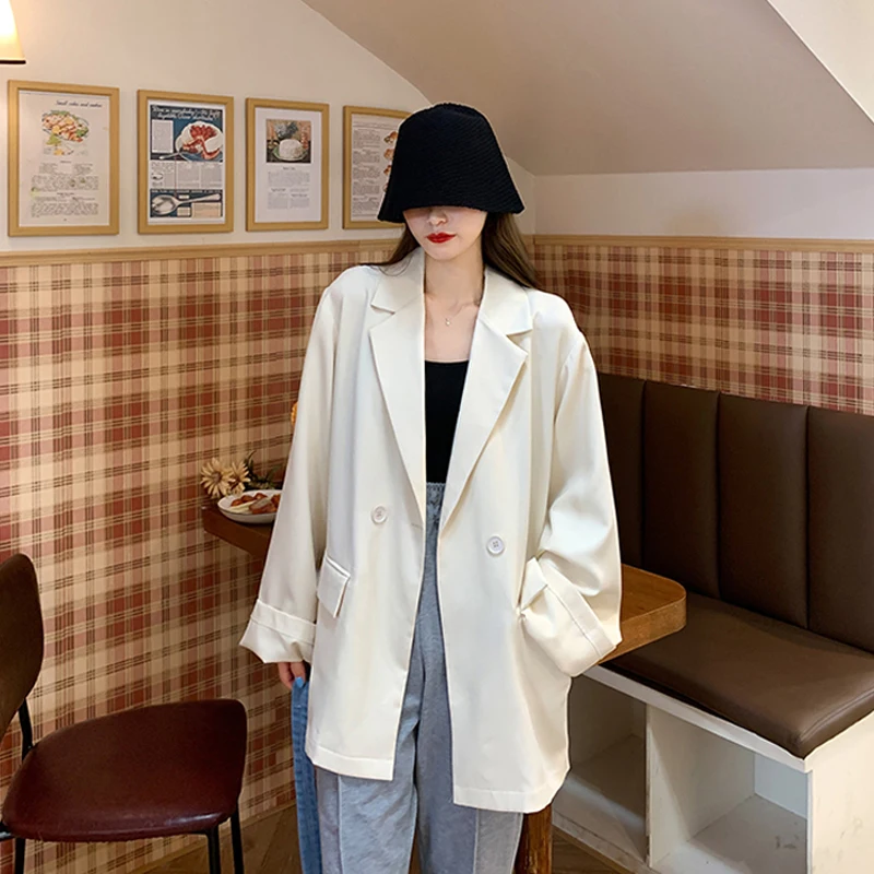 

GOOHOJIO 2020 New Fashion Autumn Women Jackets Work Office Lady Suit Slim Business Female Blazer Coat Solid Color Blazers Women