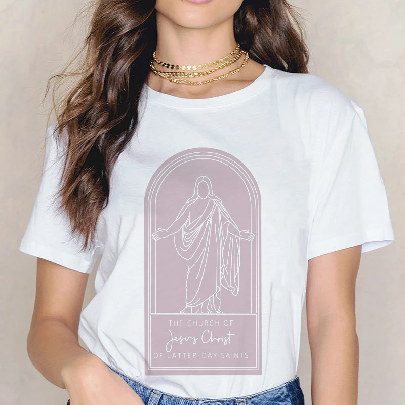 

2021 Summer Fashion Fun Retro Top Women T-shirt The Church Of Jusus Chirst of Latter-day Saints Pattern Vouge Streetwear Tee