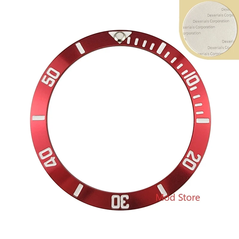 

NEW Fashion Arrival 38mm Aluminum Red White Printing Bezel Insert For Sub Style SKX Diver Watch High Quality Luminous Pip