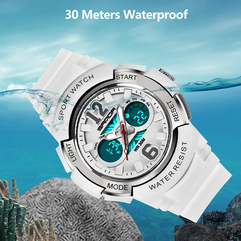 Модные новые женские спортивные часы G водонепроницаемые цифровые светодиодные