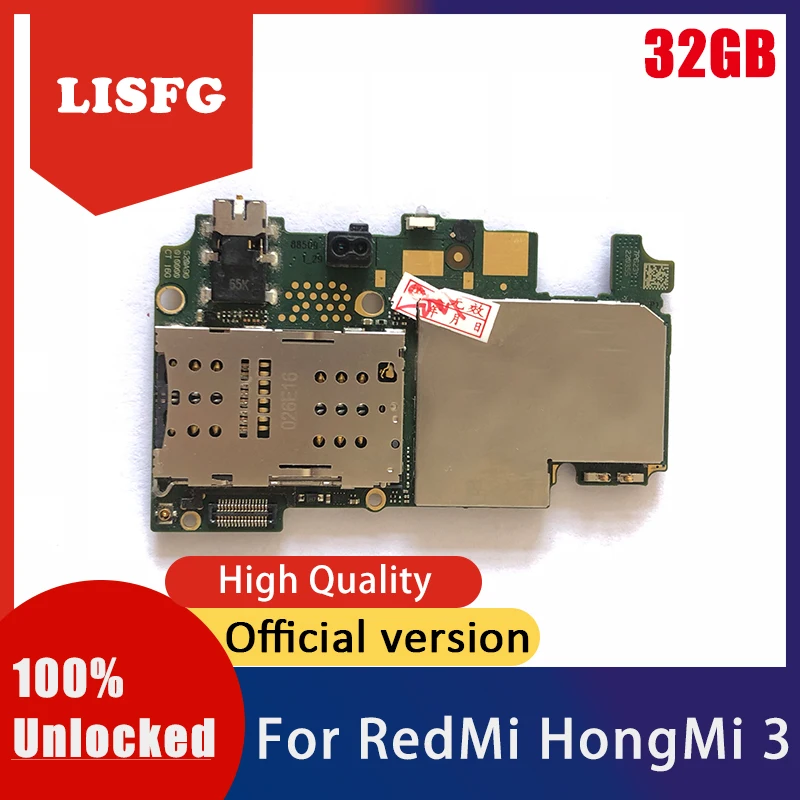 Материнская плата LISFG для RedMi 3 HongMi 100% разблокированная оригинальная материнская