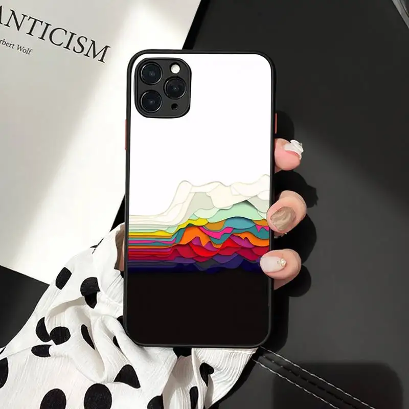 

Gradient color texture Phone Case For iphone 12 11 7 8 plus mini x xs xr pro max matte transparent cover
