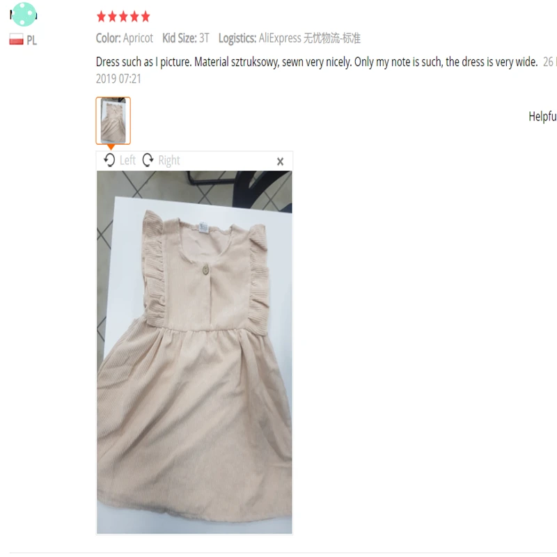 Новинка 2019 платье для маленьких девочек абрикосового цвета с рюшами и пуговицами