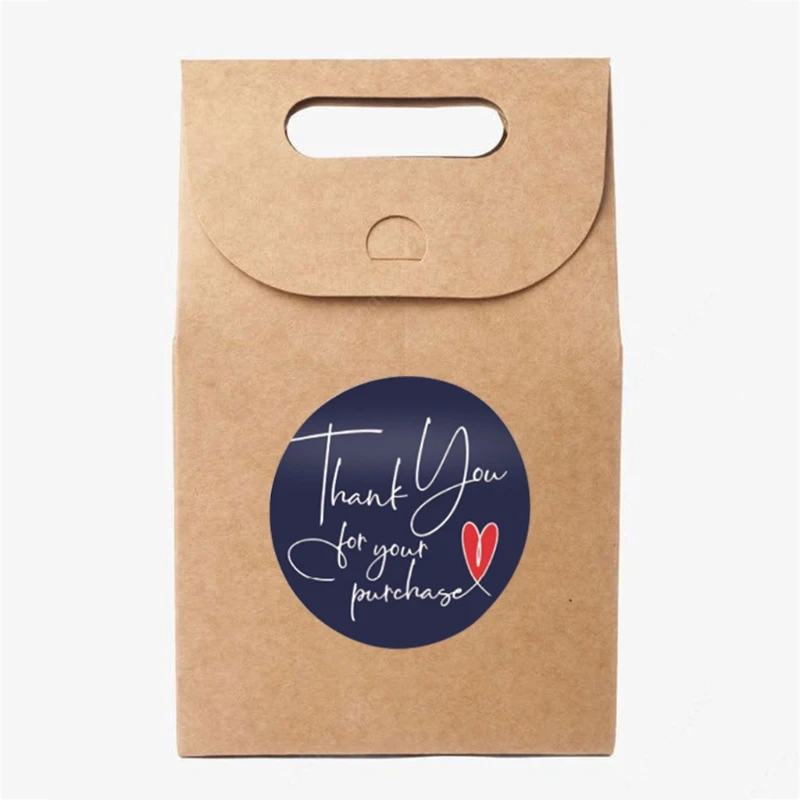 

500pcs Thank You for Your Purchase Stickers Round Seal Labels for Candy Gift Box D08D
