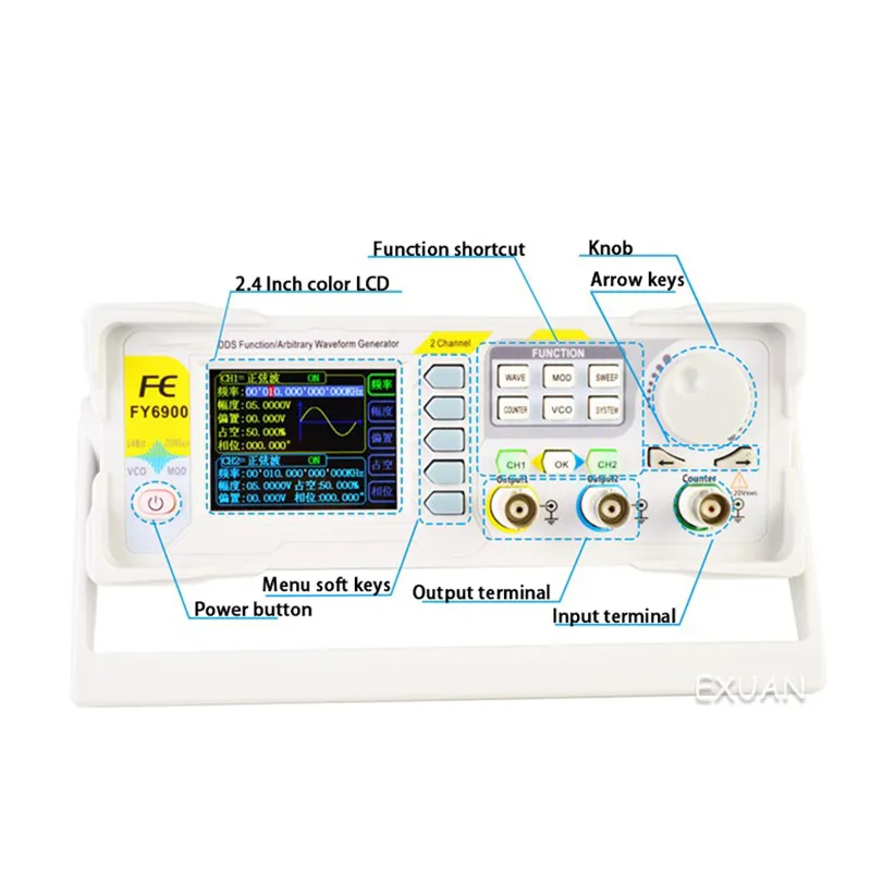 Высокоточный двухканальный генератор сигналов произвольной формы FY6900-30 м -