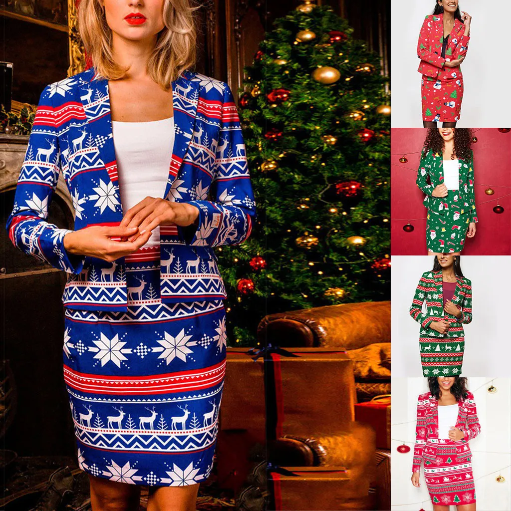 Hsu женское осенне зимнее пальто с принтом Рождественский маленький Западный