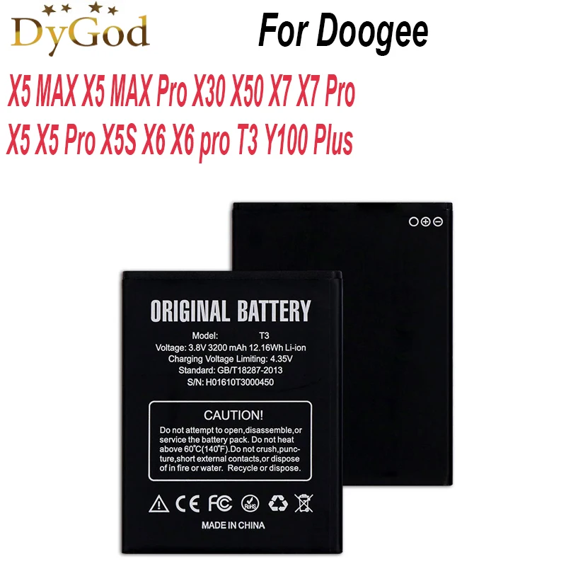 Аккумулятор Для Doogee X5 MAX Pro X30 X50 X7 телефонная батарея X5S X6 pro T3 Y100 Plus