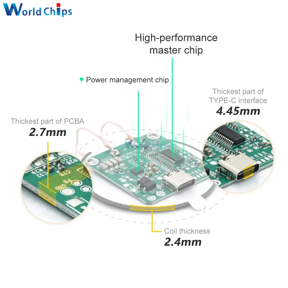 Высокомощное Беспроводное зарядное устройство типа с 5 В 9 12 20 Вт