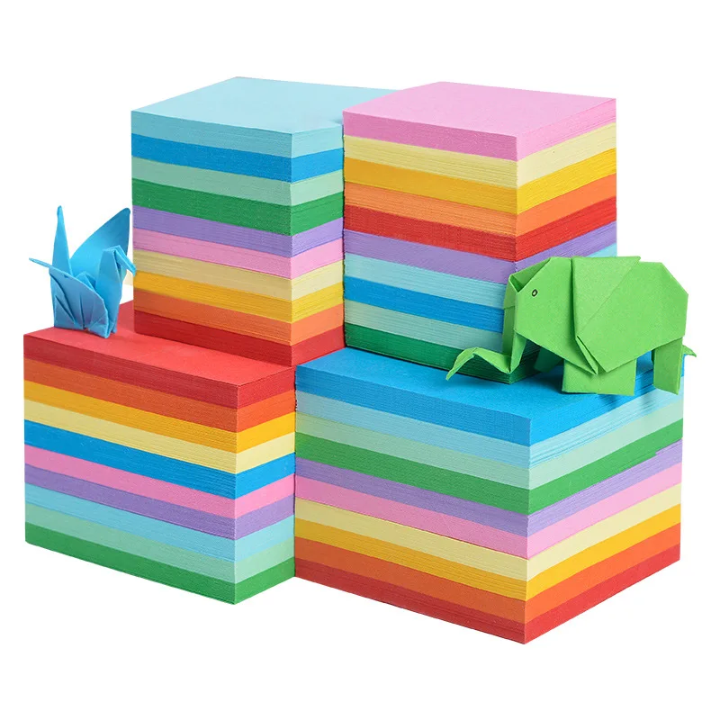 520 листов квадратный сплошной цвет оригами плотная бумага ручной работы Детская
