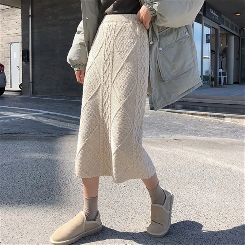 Hzirip Корейская зимняя ретро эластичная скрученная ромбическая тонкая высокая