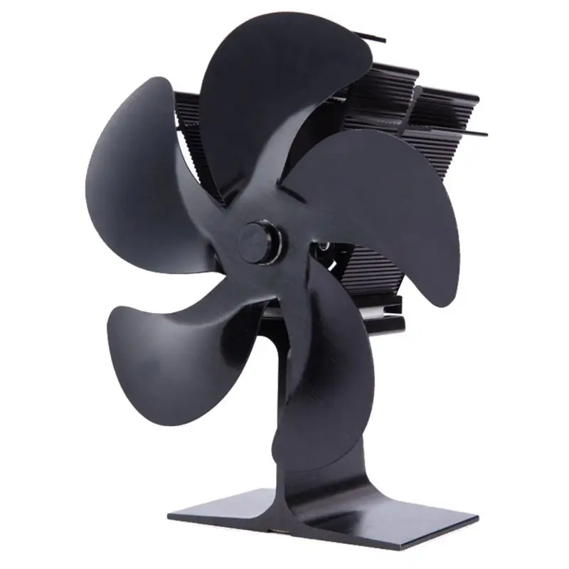 

5 Blade Heat Powered Stove Fan for Wood Log Burner Heater Fireplace Increases E7CB