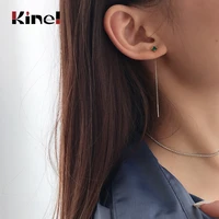 kinel new unique drop line long earrings for women 925 sterling silver aaaa main emerald cubic zircon jewelry