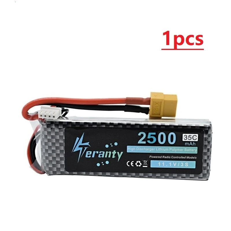Зеленый Teranty Мощность 11,1 V 2500mAh литий-полимерный Батарея для игрушечных моделей автомобилей лодки, вертолёт Запчасти 2200 мАч 3s литий Батарея 11,1 В Радиоуправляемый Дрон Батарея - Цвет: Зеленый