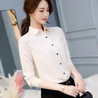 Бизнес женская блузка весна осень рубашка корейский элегантный офис с длинным рукавом шифоновые рубашки рабочие блузки плюс размер топы