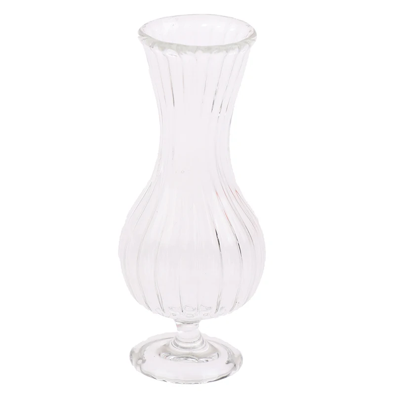 

1 шт., 1:12 миниатюрный прозрачный стеклянный цветочный горшок для кукольного домика, ваза для украшения кукольного домика