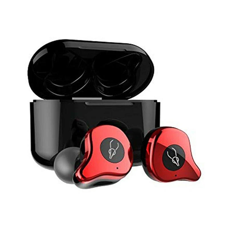 Red Earphone VTIN E12 TWS Earphone Bluetooth 5.0 Wireless Earphones Stereo Sound Waterproof Earbud With Microphone 6H Playtime For Smartphone - Цвет: Red Earphone