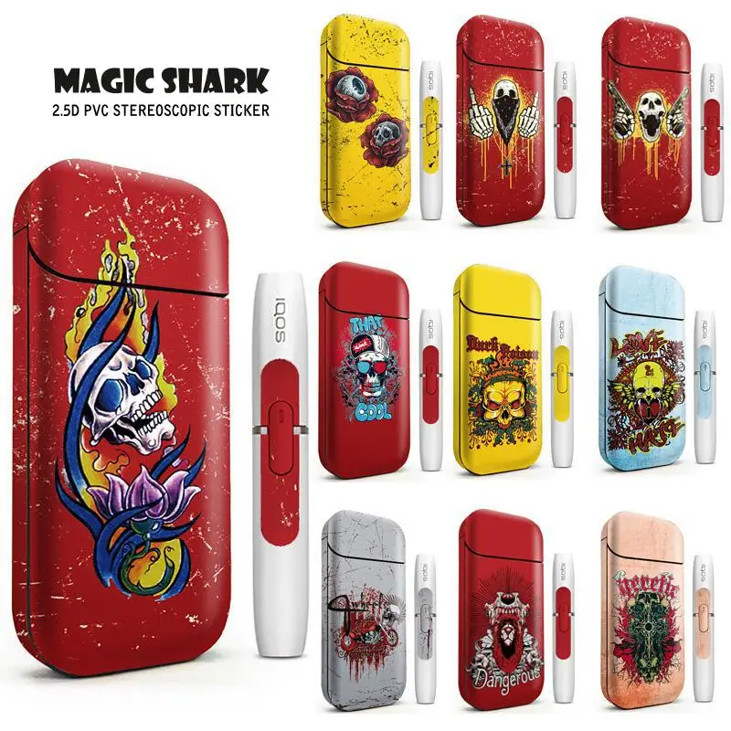 Волшебная Акула электронная сигарета Череп стикер смерти для IQOS 2 4 Plus чехол