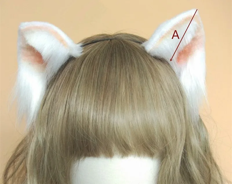 Лолита косплей костюм аксессуары Симпатичная кошка neko уши лиса обруч для волос черный белый головной убор сделано в ручную