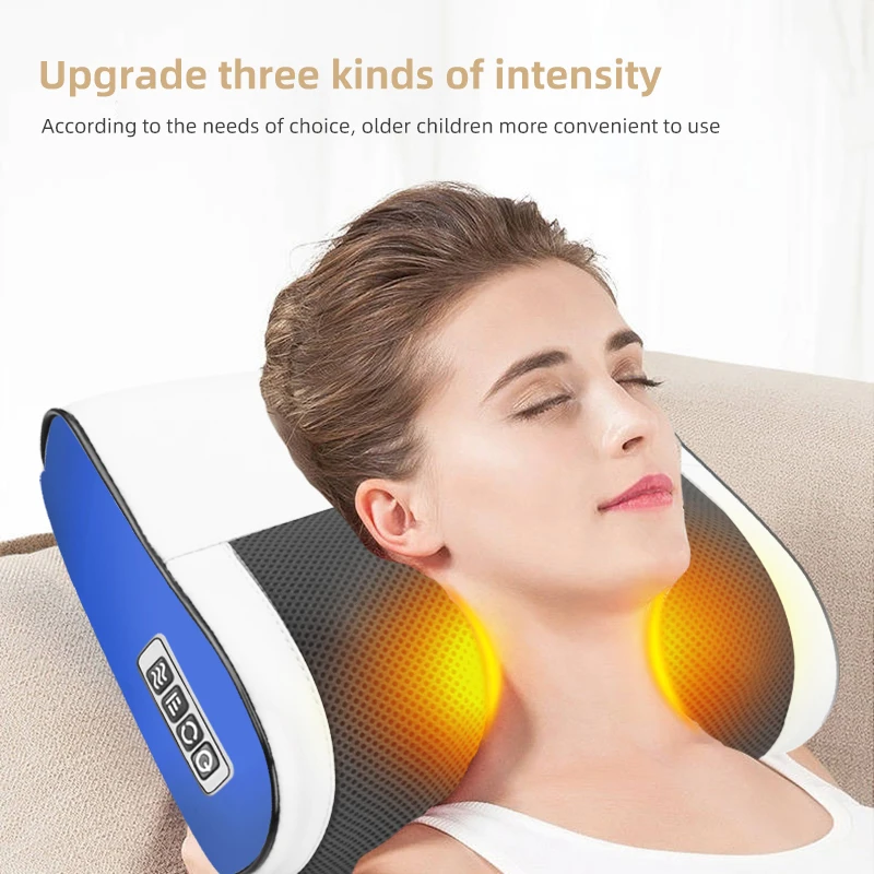 

Massage Pillow Neck Shoulder Back Head Infrared Heating Electric Body Musle Multi Relaxation Massager Shiatsu Relief Pain Device