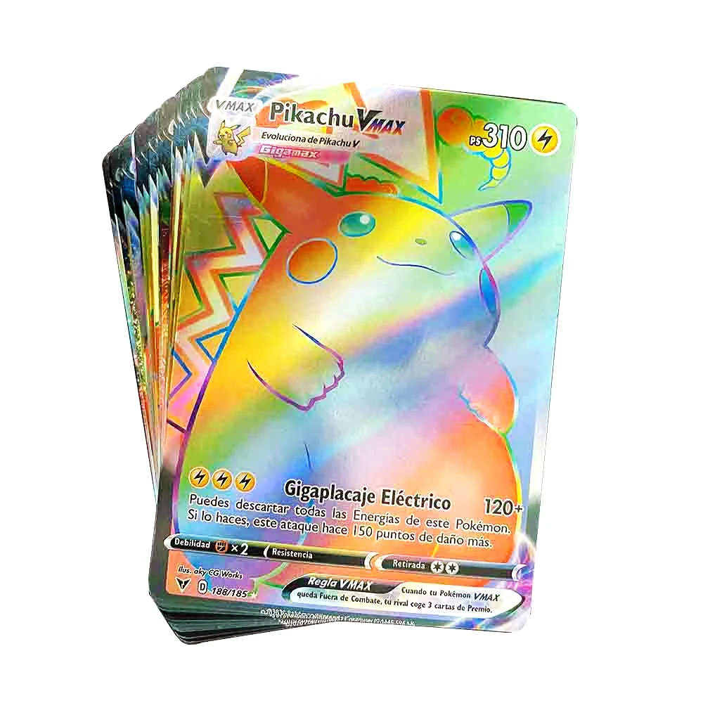 Juego de cartas de Pok&eacute;mon espa&ntilde;ol para ni&ntilde;os, 55 Uds., entrenador brillante VMAX, Charizard hologr&aacute;fica, Espa&ntilde;a-1