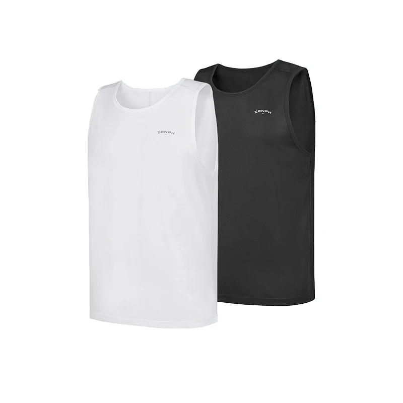 Zenph Running Vest Quick Dry Sleeveless Slim Breathable Fitness Tank Tops Balck and White S-XXL Sport GYM Singlet | Спорт и