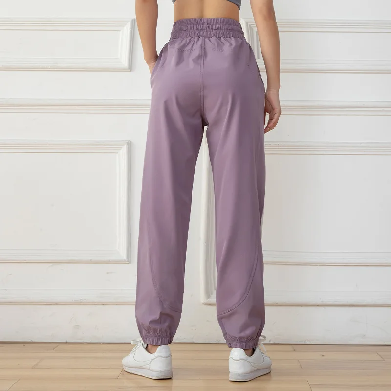 Women Jogger Pants Drawstring High Waist Sport Leggings Thin Loose Harem Pant Running Trousers Girls Elastic Gym Fitness Bloomer