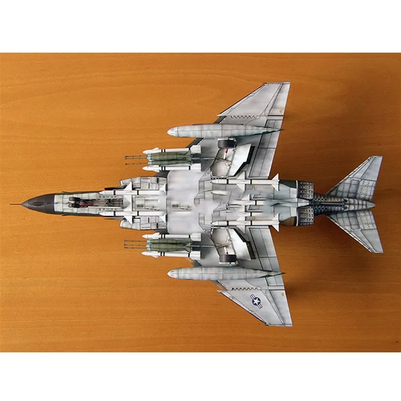 1:33 USA F-4B Ghost Fighter MiG Aircraft DIY 3D Paper Card Model Building Sets Construction Toys Educational Toys 54*34cm
