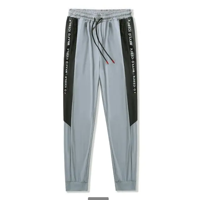 

Oversize Fashion Cropped Pants Men's Loose Ice Casual Sports Fat Plus Extra Large Spring Cropped Pants Ultra Thin Men Clothing