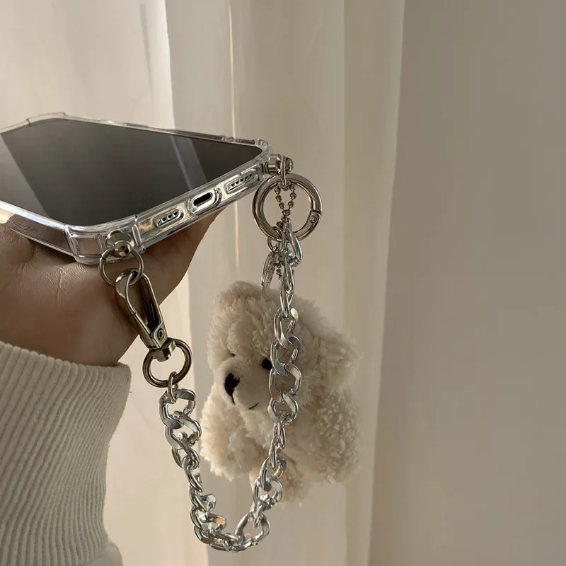 

Handmade Wrist Chain Bracelet Mirror Muppet Bear Cases For iPhone 12 Pro Max 7 8 Plus 11 Pro Max X XS XR XSMAX Protect Cover