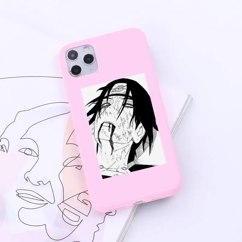 

Black Naruto Anime Pain Uchiha Sasuke luxury Phone Case cover Candy Color for iPhone 6 7 8 11 12 s mini pro X XS XR MAX Plus
