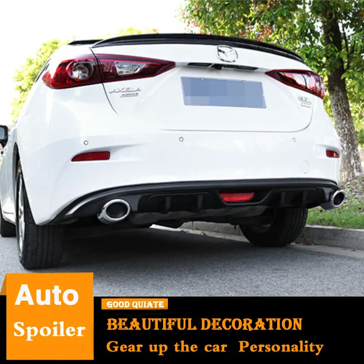 Car Rear Bumper Diffuser Body kit Bumpers Protector ABS plastic For Fit Mazda 3 Axela 2014 2015 2016 2017 2018 2019 rear spoiler |